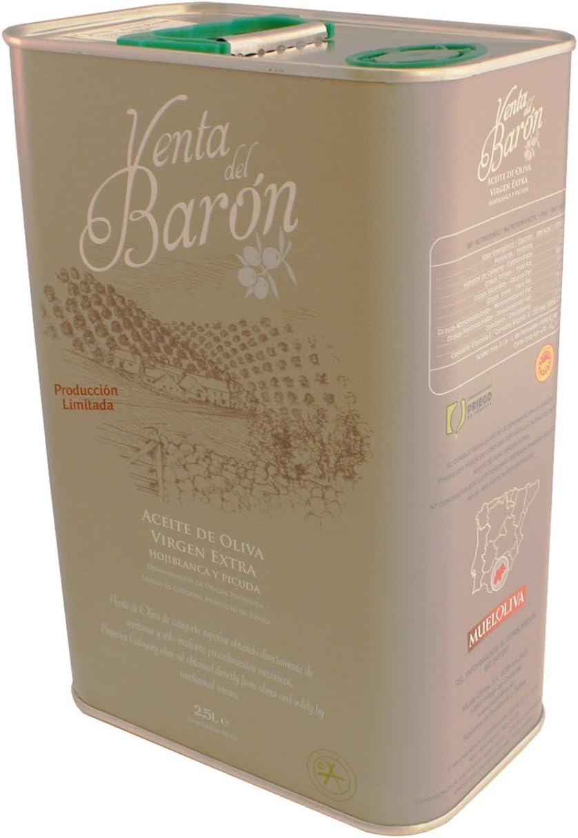 Venta del Baron - Award Winning Cold Pressed EVOO Extra Virgin Olive Oil, 2013-2014 Harvest, 84.5-Ounce Tin