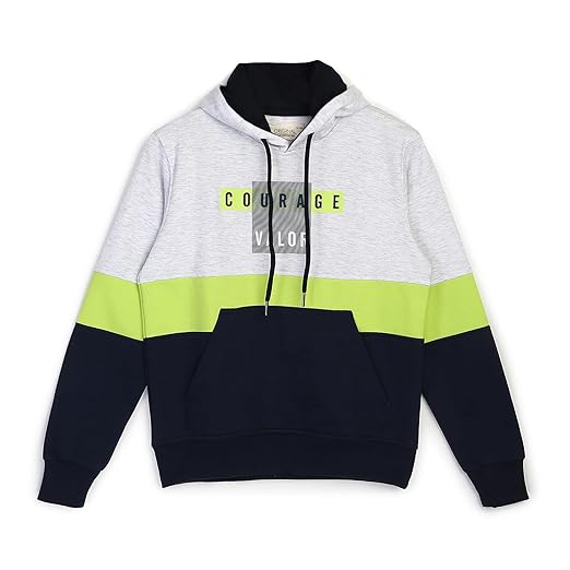 Boy's Cotton Hooded Neck Sweatshirt Grey