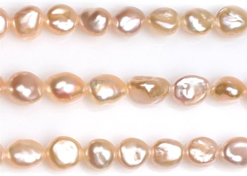 Miniatura 4 de Cuentas de perlas cultivadas de agua dulce para hacer joyas, piedras preciosas naturales de 0.354 x 0.472 in, color rosa, forma libre de 15 pulgadas