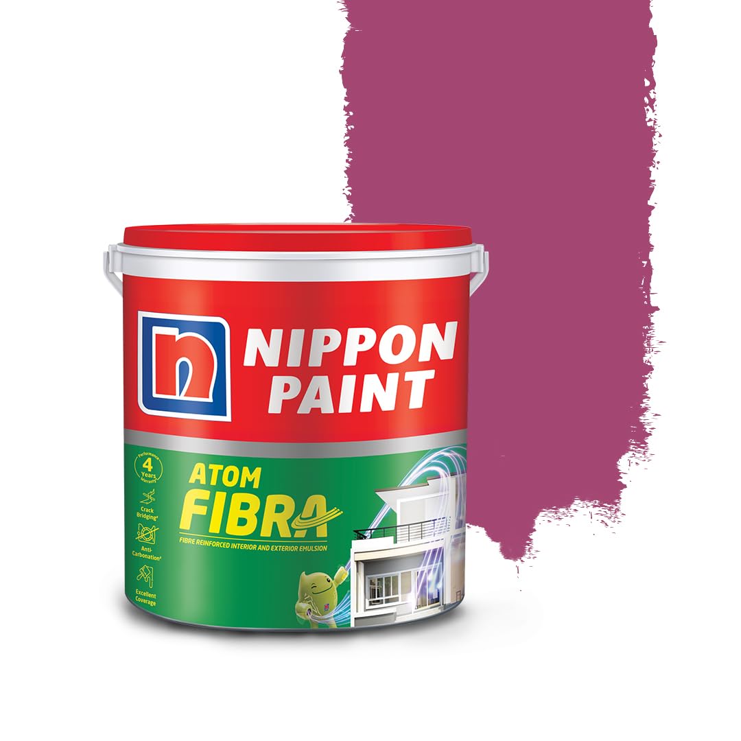 Nippon PaintAtom Fibra 2 In 1 Interior & Exterior Emulsion 1 L Pink & Reds (Vivid Violet)