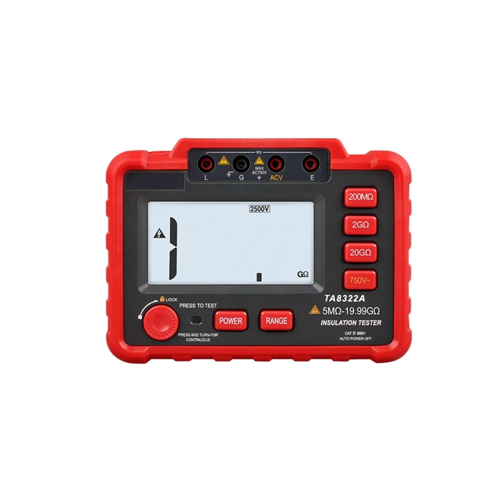 Digitalmultimeter, 2500V Digital Insulation Resistance Tester, Industrial Megohmmeter w/Auto Discharge(TA8322A)