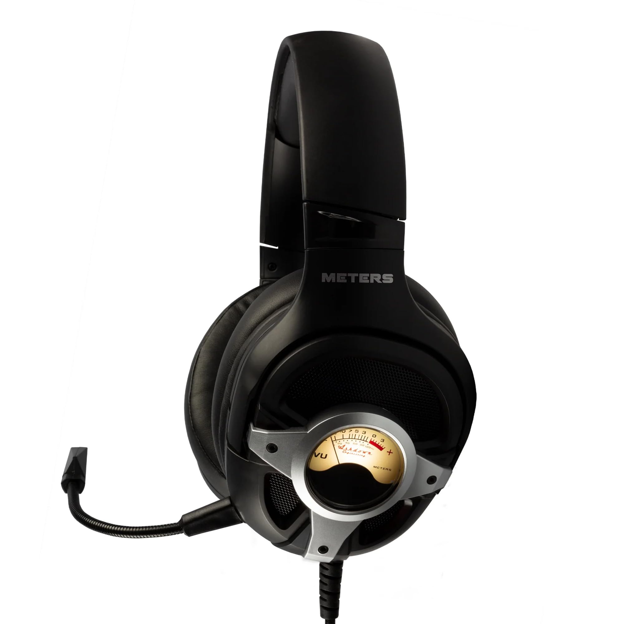Meters M-LEVEL-UP, cuffie da gioco, suono surround 7.1, microfono staccabile, potenti driver da 50 mm, telecomando in linea, RGB personalizzato luminoso e VU unico, compatibile con PC, PS4 e Xbox