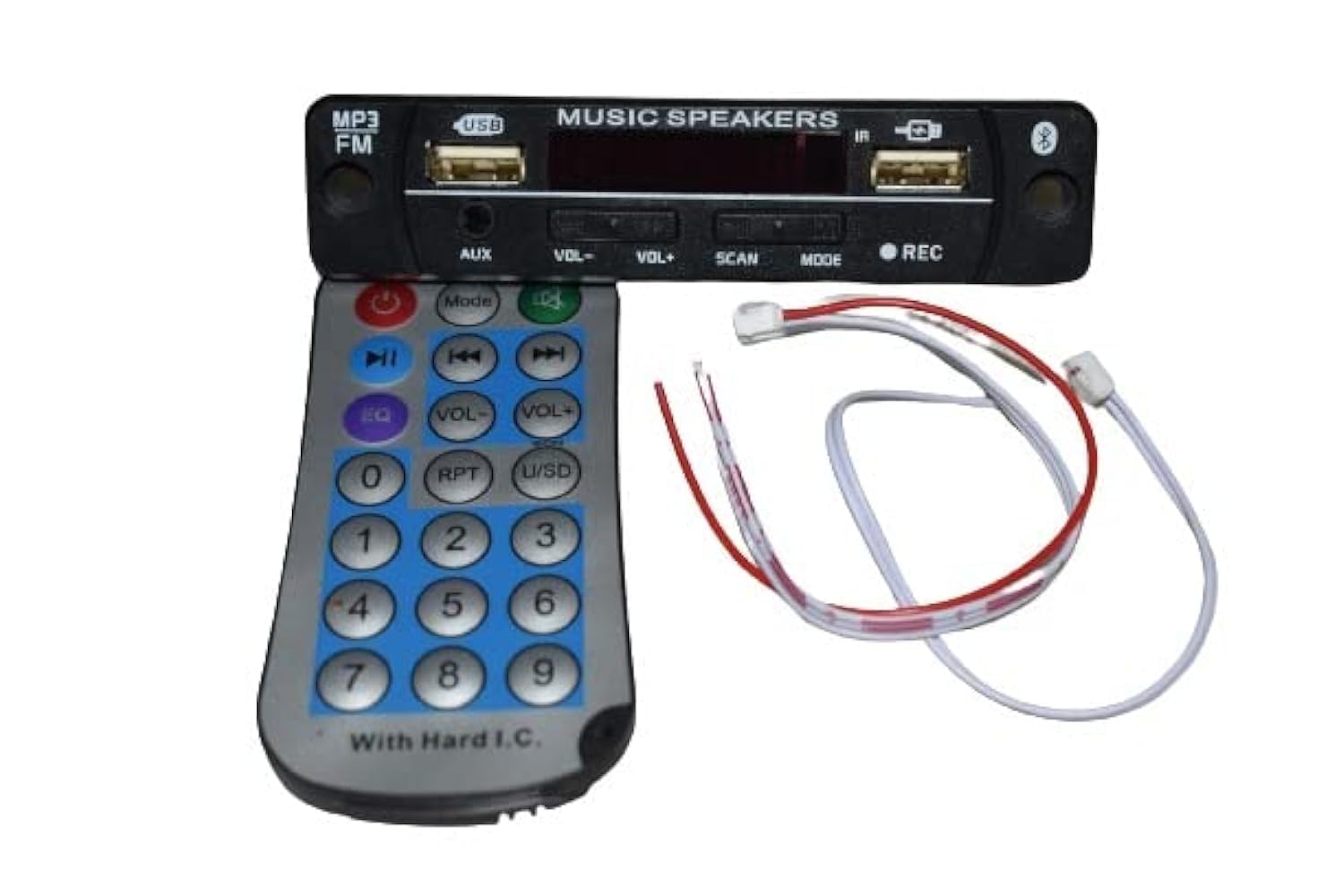 Bluetooth FM Double USB AUX Card MP3 Stereo Audio Player Decoder Module Kit with Remote Audio Amplifier DIY Free IC LM7805