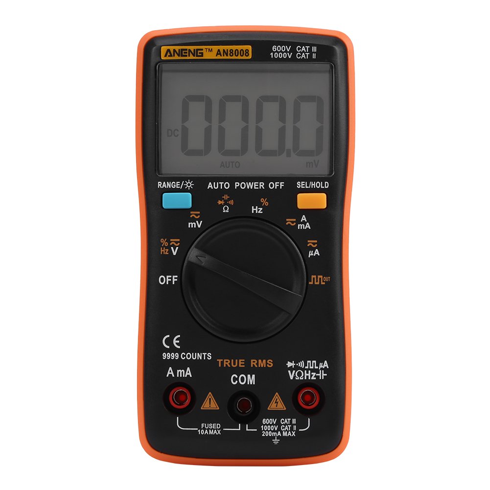 Multimeter, AN8008 TrueRMS Digital AC DC Voltage Ammeter Current Ohm