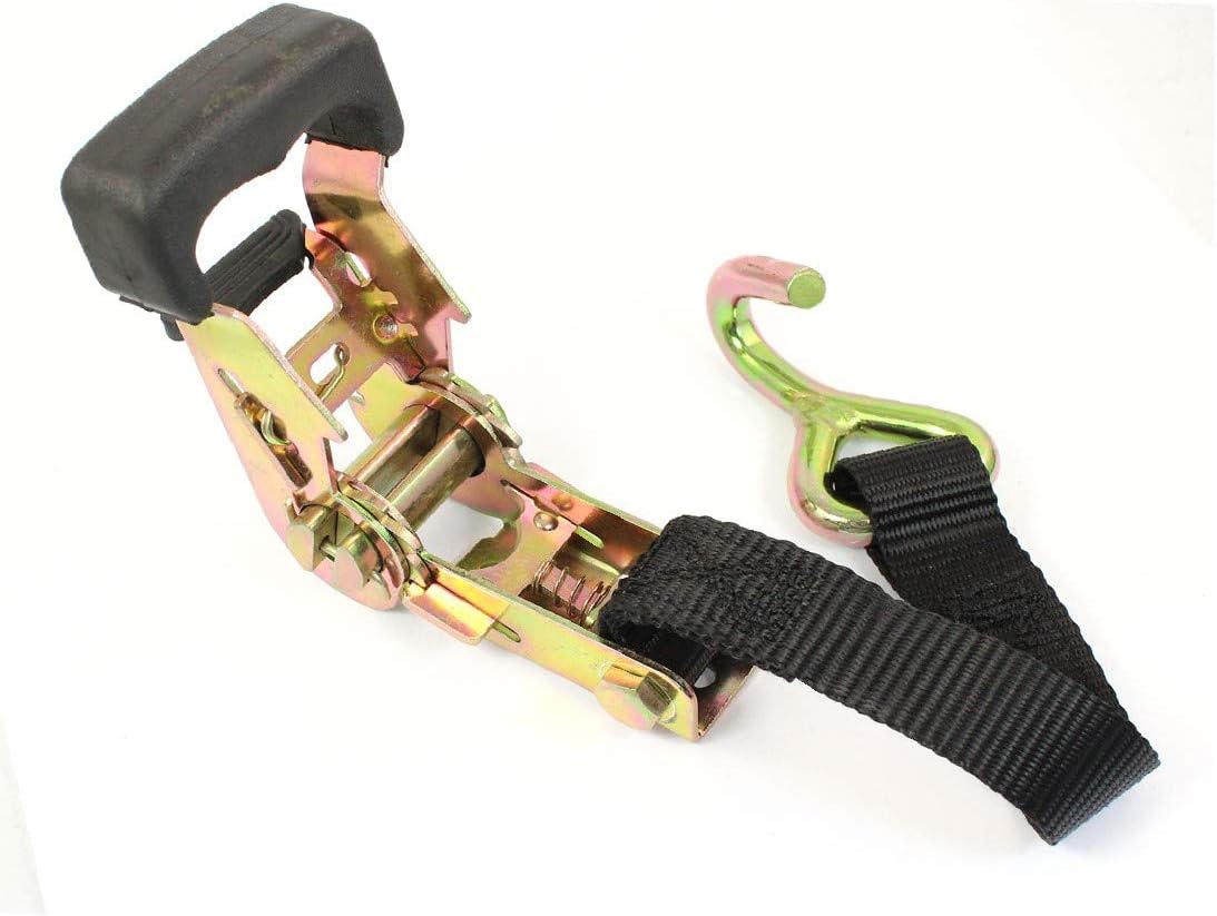 New Lon0167 Truck Cargo Featured Binding Metal Hook Reliable Efficacy Ratchet Tie Down Strap 10M 33ft Black(id:9c1 bd 12 1ff)