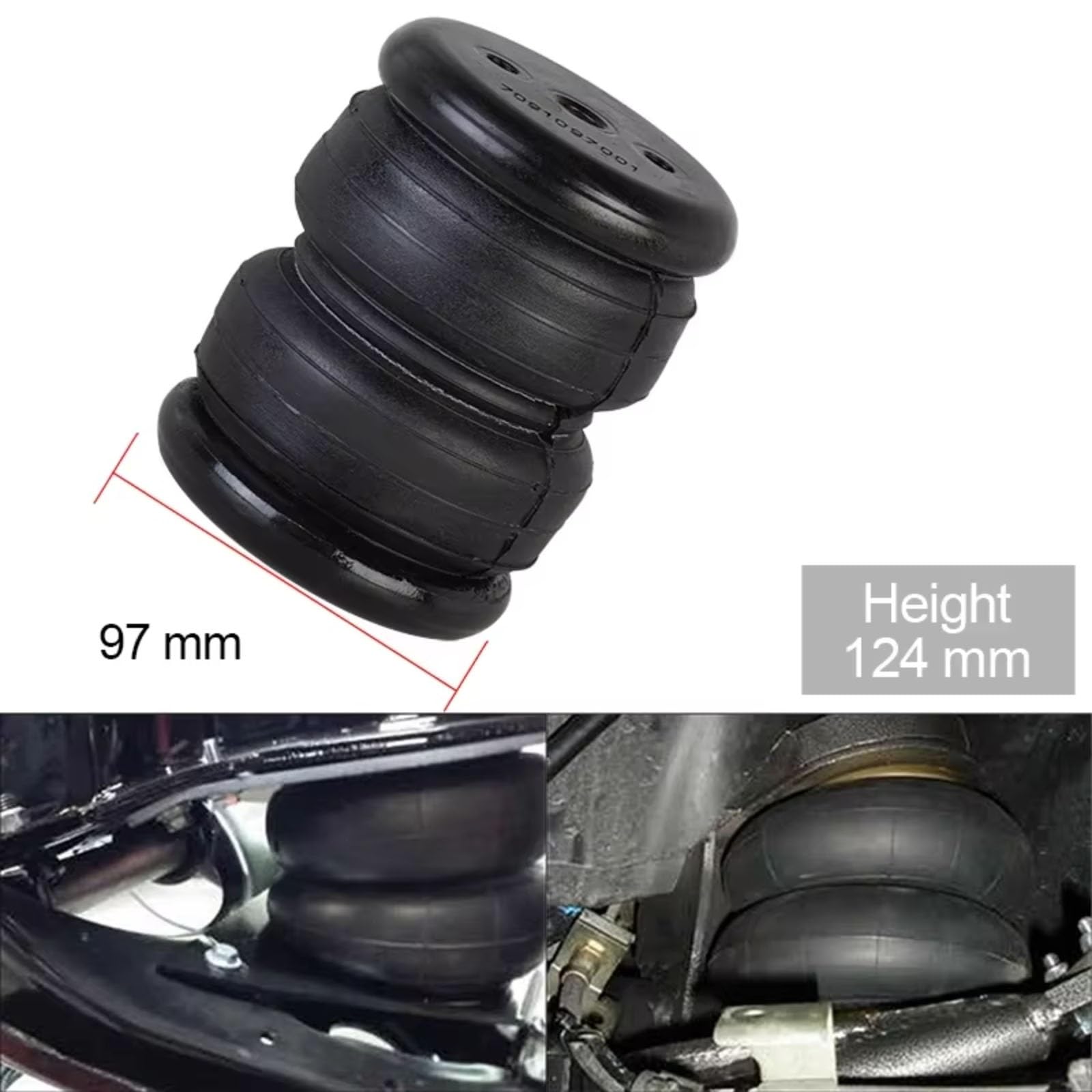 Compatibile Con Dodge Per Ram 1500 2500 3500 Porta 1/4 Per Npt Piccolo Sacco Di Assorbimento Degli Urti Air Ride Springs Sospensione Aria Singola Sospensioni Pneumatiche Molla
