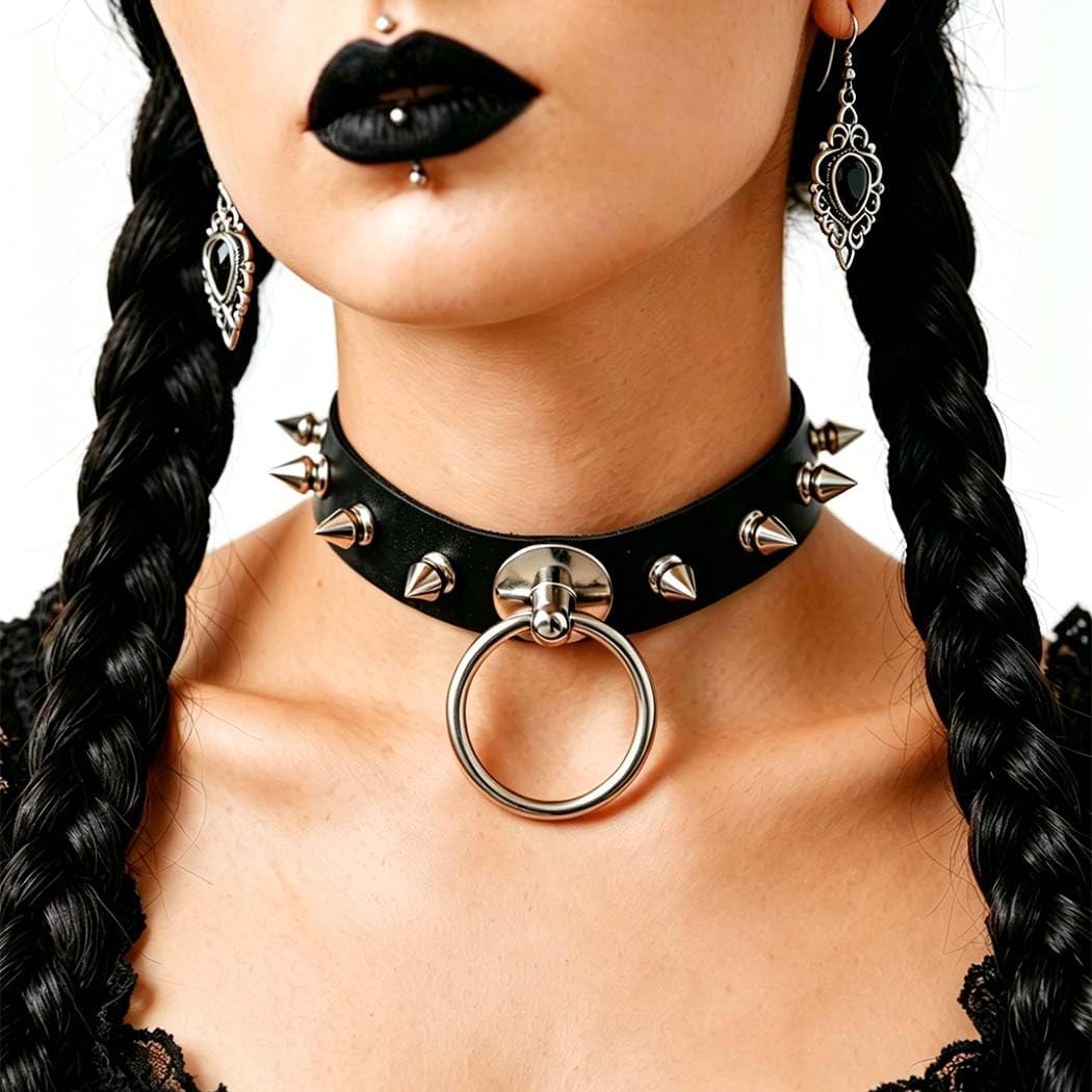 CLOACE Punk Leather Choker Necklace Black Gothic Collar Chokers Necklaces Wide Leathers Costume Jewelry Accessories for Women