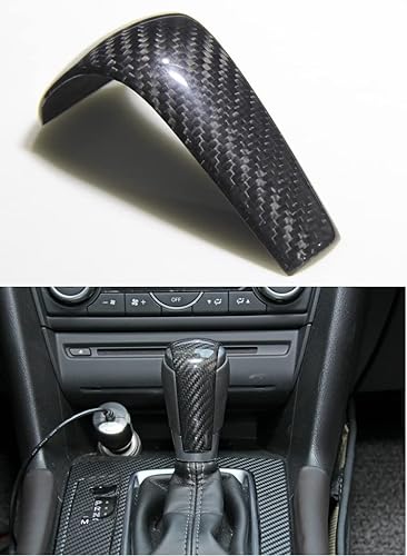 TanKin Cubierta para palanca de cambios de fibra de carbono seca real de estilo deportivo para Mazda 2, 3, 6, CX-3, CX-5, CX-9, complemento directo