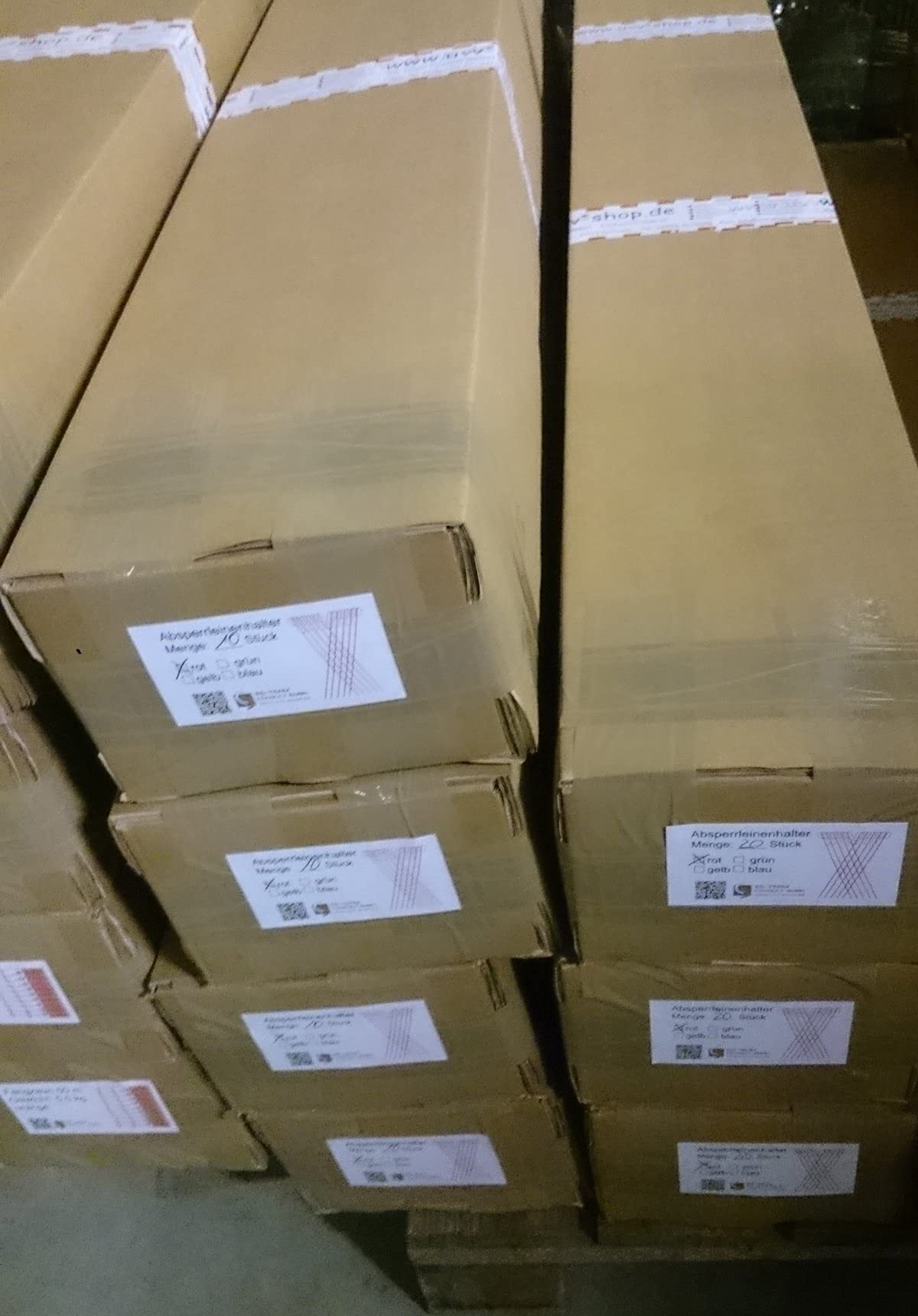 10x Absperrleinenhalter für Warnband Ø 14 x 1200 mm geriffelt