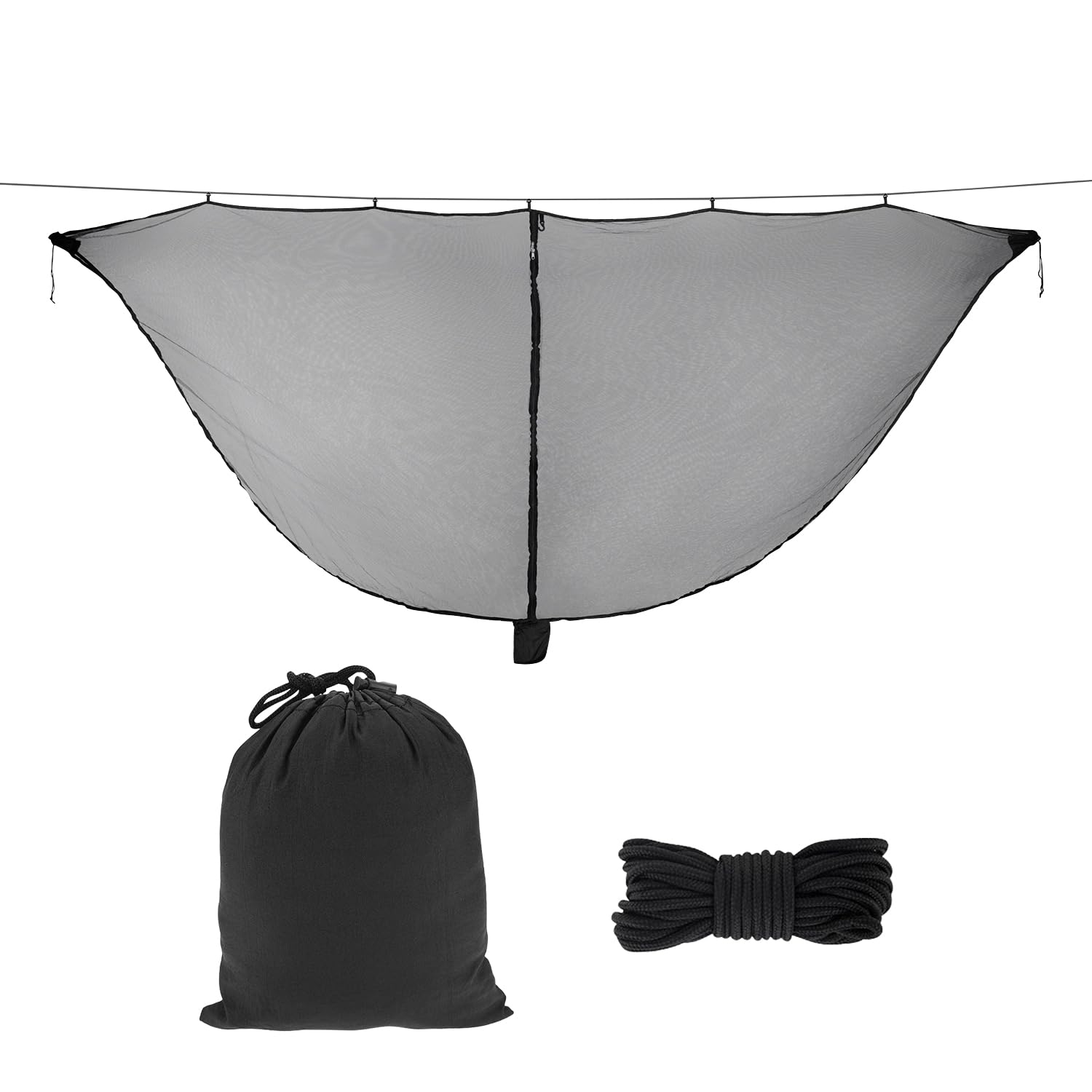 Sternstunde Moskitiera hamakowa, 330 x 140 cm, ochrona przed owadami 360°, na kemping i do ogrodu, z lekkiego poliestru z torbą do przenoszenia, montaż w 2 minuty, kompatybilna z