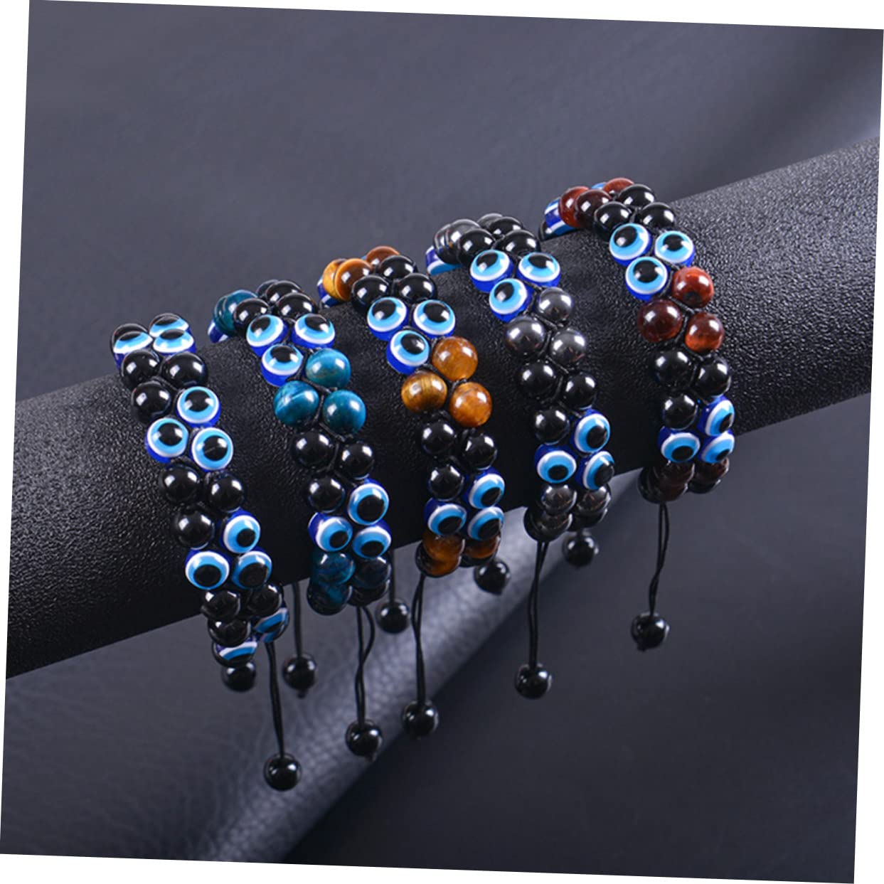 Didiseaon 2 Piezas Pulsera De Ojo De Mal De Ojo Para Yoga Pulsera Triple Pulsera De Obsidiana Mal De Ojo Pulseras De Tigre Para Hombres Yoga Joyería De Mano Doble Capa Hombres Y