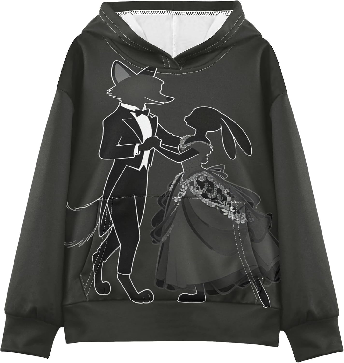 Sloth Face Funny rabbit Fox Animal Couple Dancing Toddler Girls Pullover Hoodie Sweatshirt 4-14Y a2020022