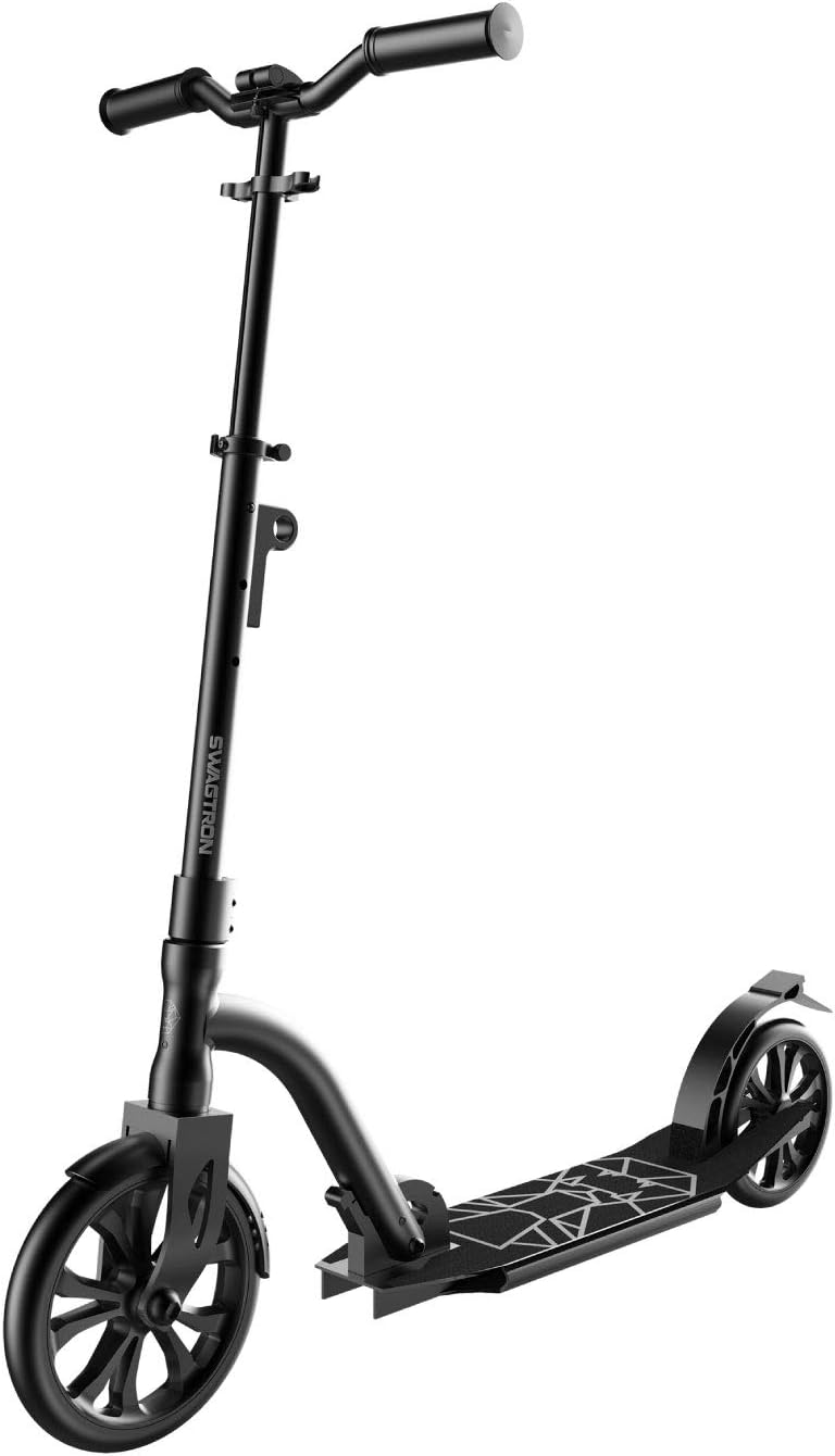 Swagtron K9 Commuter Kick Scooter for Adults, Teens | Foldable, Lightweight | Height-Adjustable for Riders up to 6'5", 220LB Max Load