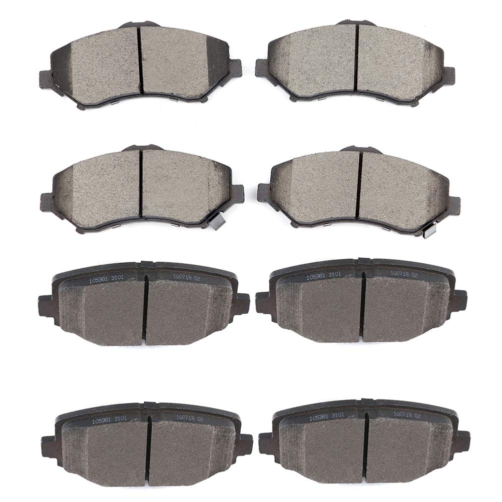 cciyu D1273 D1596 Front &amp; Rear Ceramic Brake Pads Set fit For 12-16 For Chrysler Town &amp; Country,12-16 For Dodge Grand Caravan,12-13 For Dodge Journey,12-15 For Ram C/V,12-14 For VW For Routan