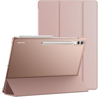 JETech Case for Samsung Galaxy Tab S9 Ultra 14.6-Inch, Translucent Back Tri-Fold Stand Protective Tablet Cover, Support S Pen Charging, Auto Wake/Sleep (Rose Gold)