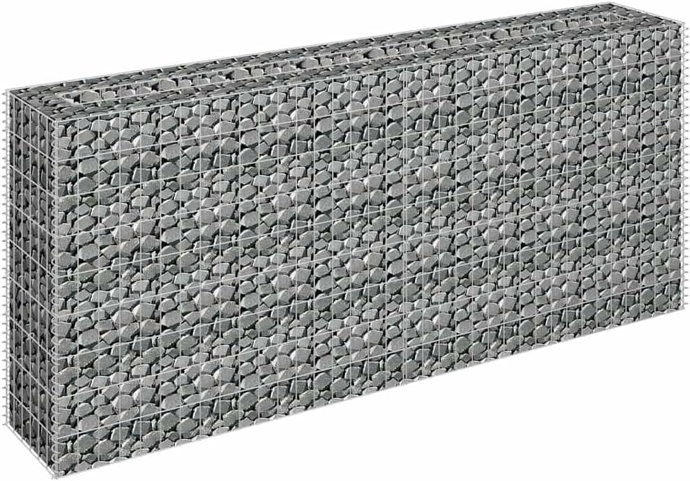 vidaXL Gabion Raised Bed - Galvanized Steel, Weather-, Easy Assembly, Spacious - Perfect for Garden or Patio Addition, Sliver, 70.9"x11.8"x35.4"