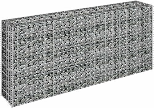 Miniatura 3 de vidaXL Gabion - Maceta elevada para pared, jardín, césped, patio, jardín, jardín, jardín, jardín, jardín, flores, acero galvanizado, 70.9 x 35.4