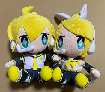 ⚪︎⚪︎どこでもいっしょ⚪︎⚪︎　A. クロ　鏡音リンver　X L　ぬいぐるみ どこでもいっしょ 初音ミク 鏡音リン コラボぬいぐるみ 2体