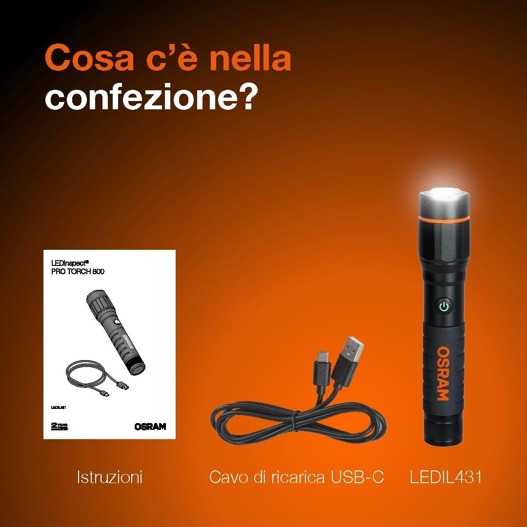 OSRAM LEDIL431 Lampade a mano LED 800 Lumen