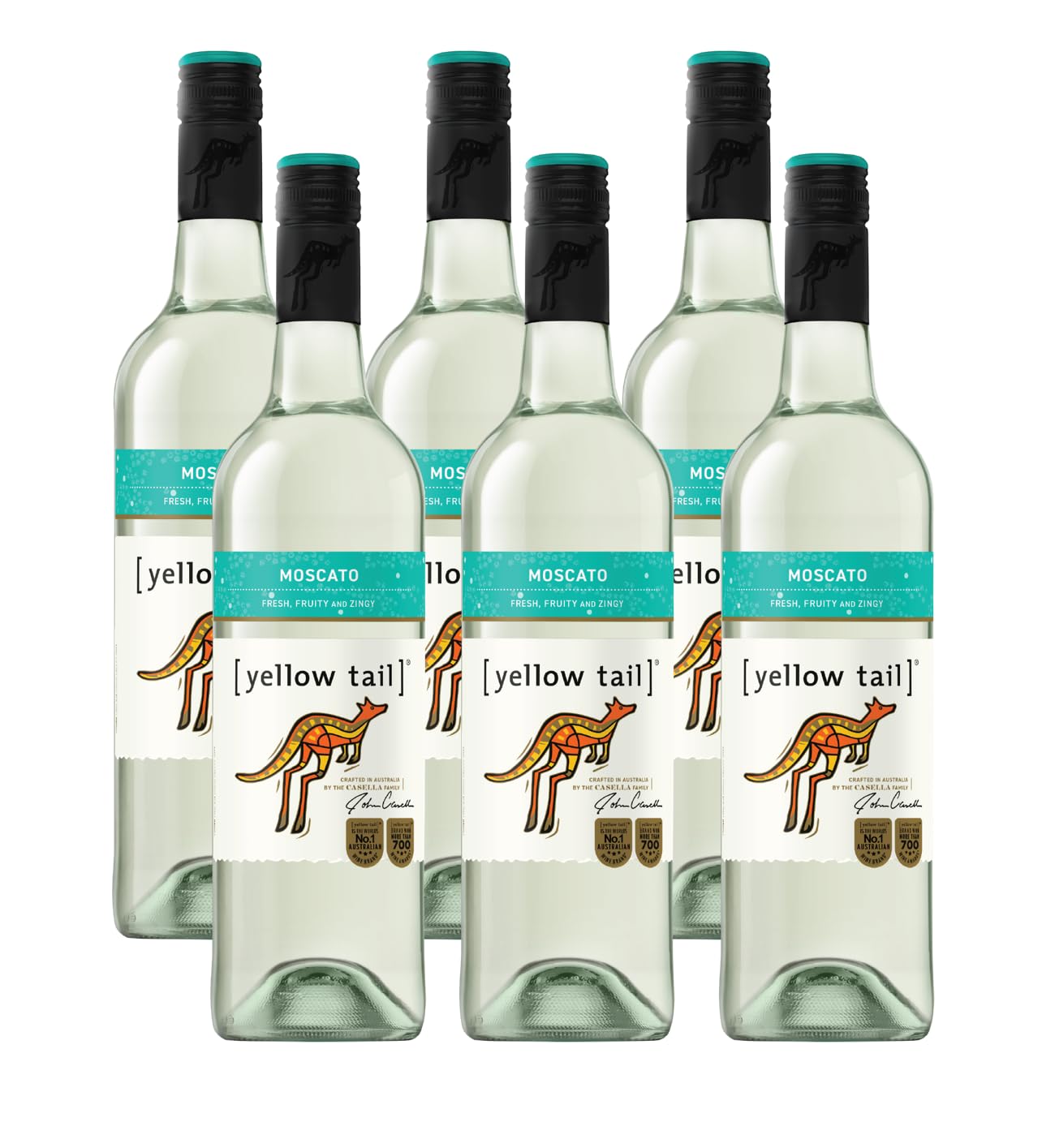 Yellow Tail Moscato – Lieblicher Weißwein aus Australien mit 7,5 Prozent vol. Alkohol (6 x 0,75l)
