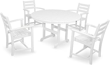 Trex Outdoor Furniture TXRT248CW Monterey Bay Round Dining Table, 48-Inch, Classic White
