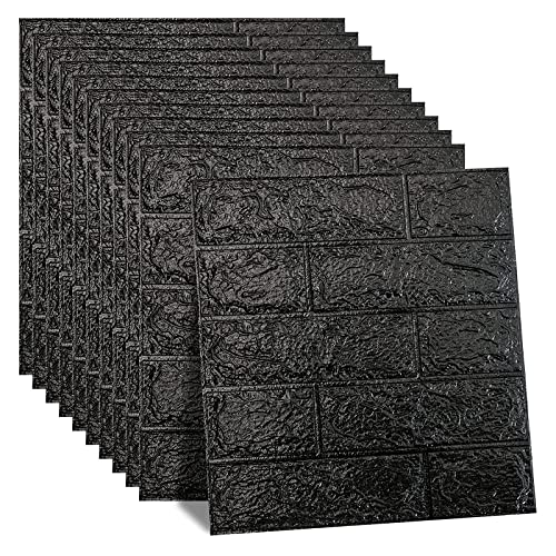 Hyesrtey 10 Stück 3D Wandpaneele Selbstklebend Tapete Ziegel Steinoptik,...