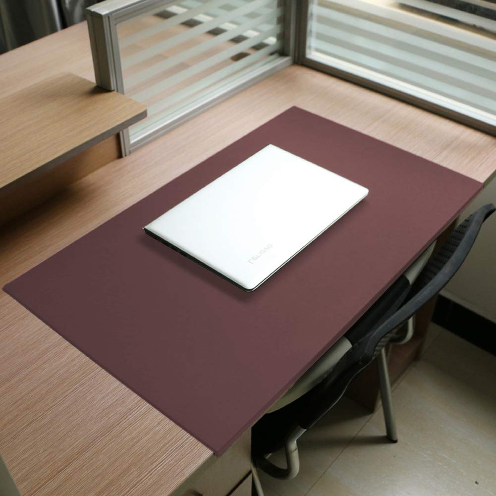 Tappetino da tavolo in pelle, impermeabile per scrivania, grande tappetino per mouse da gioco, 90 x 45 cm, antiscivolo, con protezione per bordi per ufficio e casa