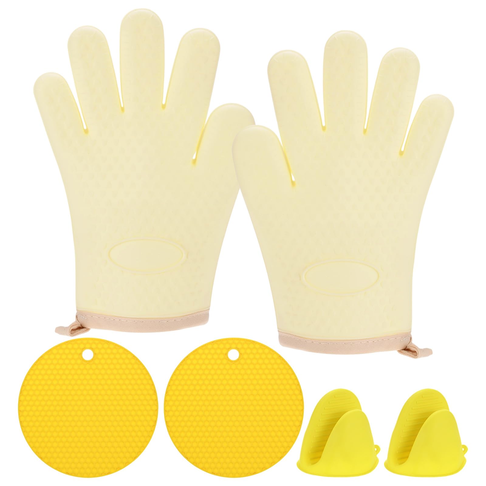 Gants de four en silicone antidérapants et résistants à la chaleur jaune M METERXITY 24,5 cm
