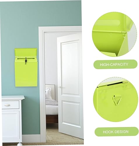 Miniatura 7 de DOITOOL Caja de correo con caja de seguridad, para buzón, clasificador de letras para el hogar, accesorios para colgar buzones seguros, montaje en