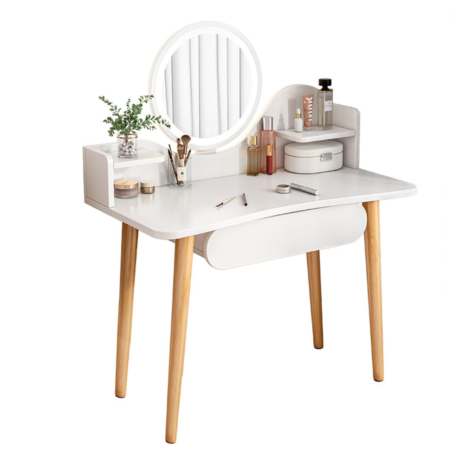 Amazon.com: HEBEHO Modern Scandinavian Vanity Desk with LED Mirror 