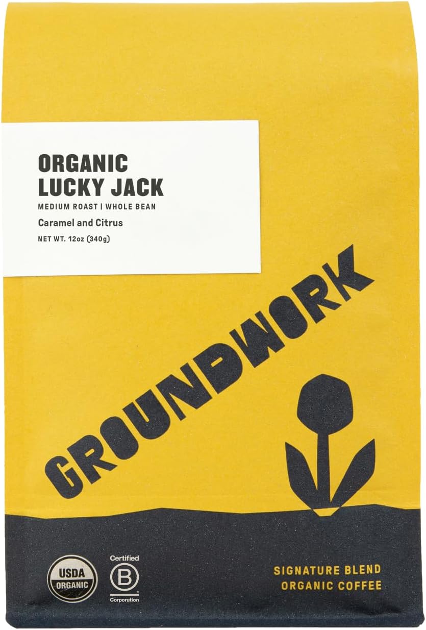 USDA Organic Whole Bean Coffee, Lucky Jack, 12 oz Bag