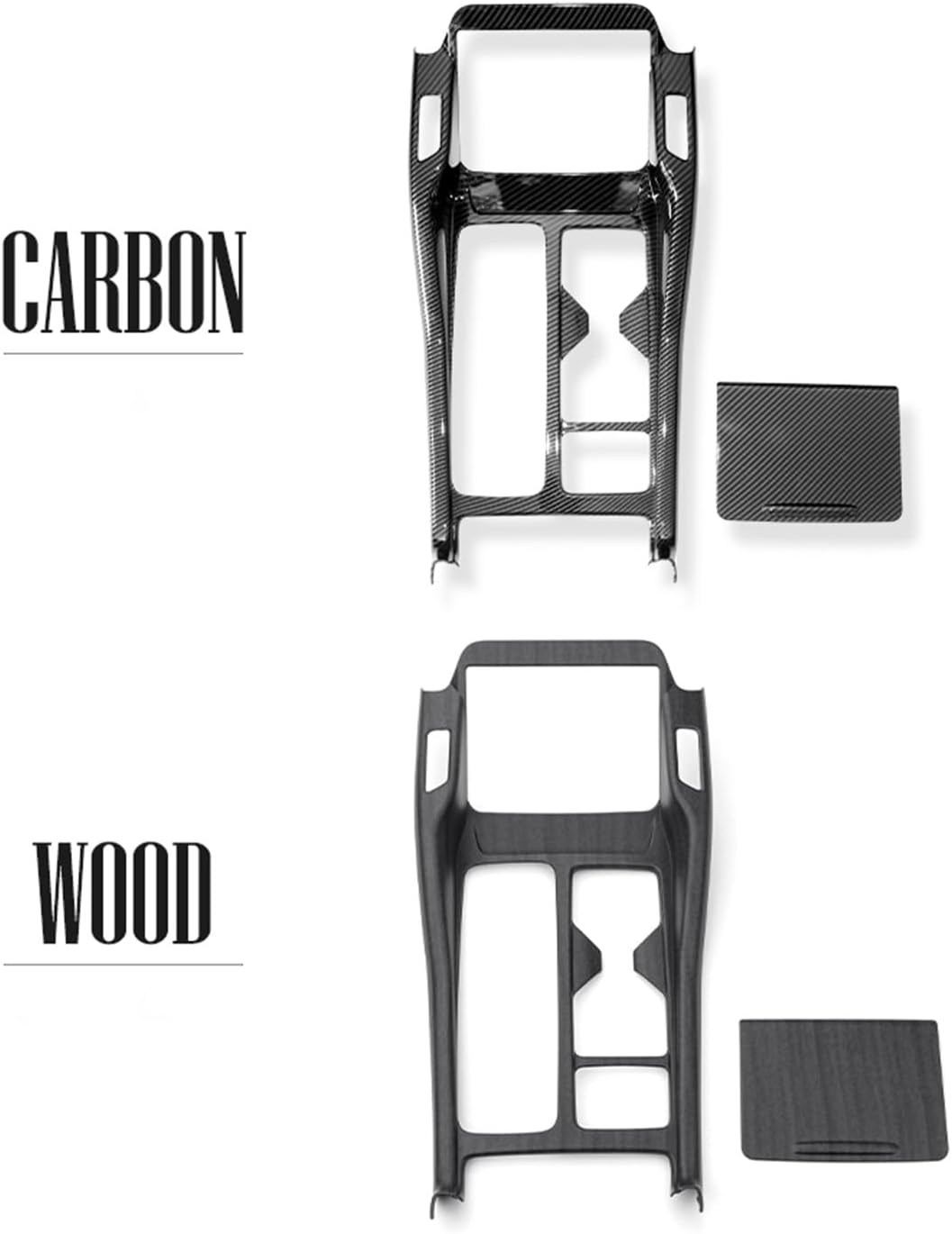 ABS Car Center Console Gear Shift Panel Cover Front Central Water Cup Holder Frame Cover Trim Compatible with Sorento 2021-2025 MQ4 Accessories (Wood Grain)