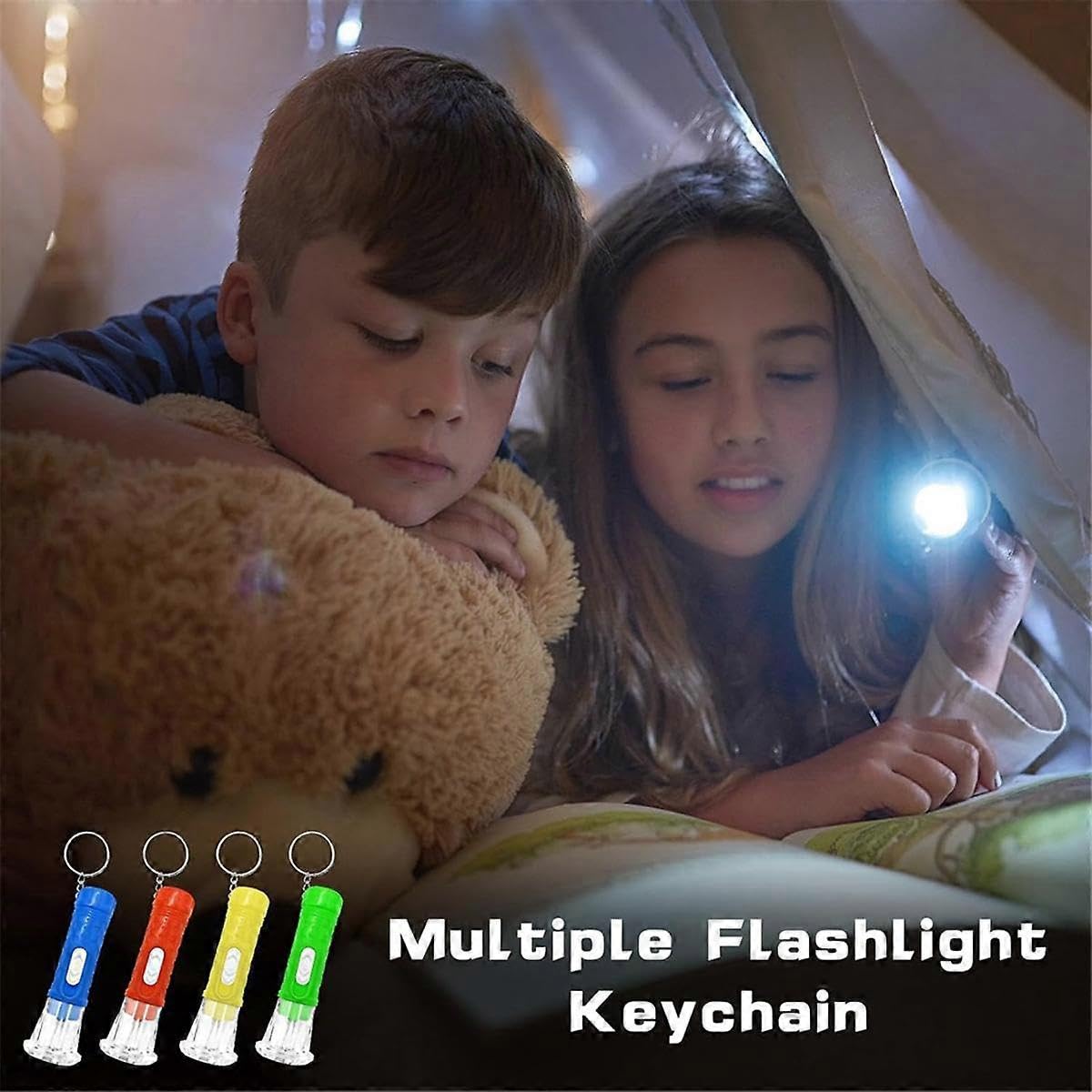 100 szt. Mini latarka brelok luzem mini brelok LED małe latarki dla dzieci dorosłych piesze wycieczki kemping nadziewarki dom