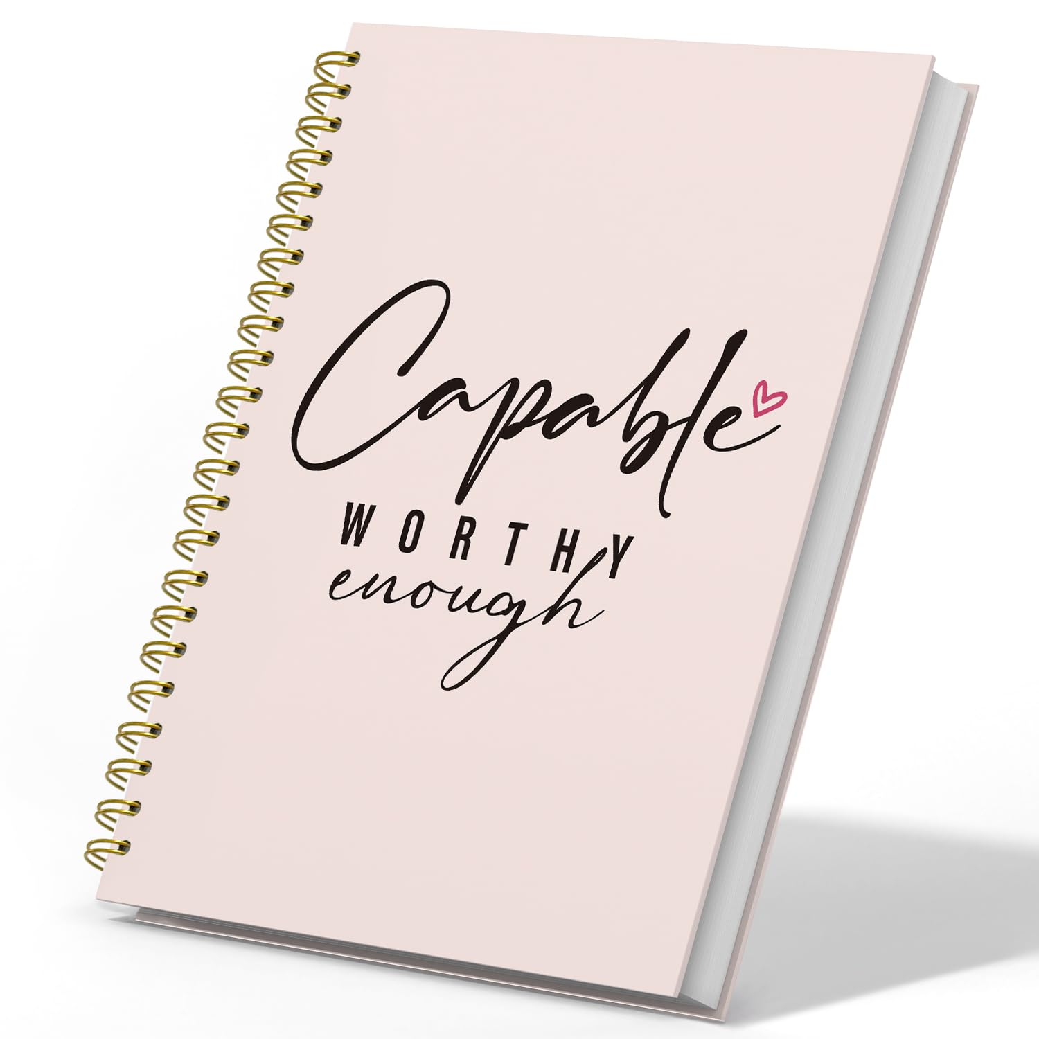 DSHFG Inspirational Notebooks for Women, Capable Worthy Enough Affirmation Journal for Women, Inspirational Gifts for Women, Positive Affirmation Gifts, Pink Motivational Spiral Notebook 5.5x8.3