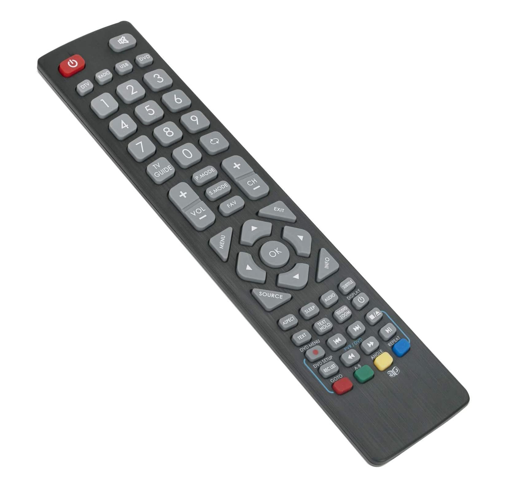 AULCMEET SHWRMC0103 Telecomando sostituito adatto per Sharp 3D HDTV LC-24CHF4012ES LC-24DHE4011K LC-48CFE4041E LC-48CFE4041K LC-48CFE4042K LC-49CFE4042E LC-48CFE4042E LC-22CFE4012E LC-22CFE4012ES
