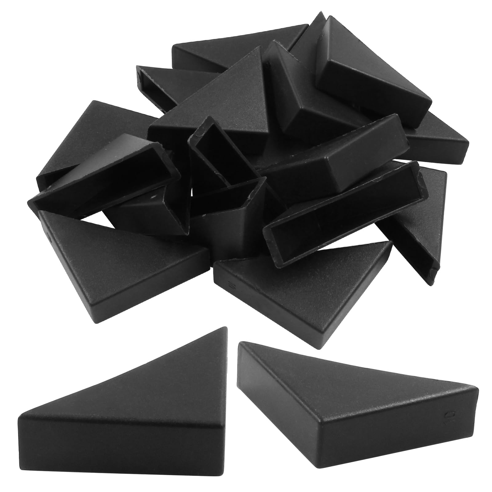 Kemcatui 20Pcs Triangle Plastic Corner Guard, Black Corner Protector Glass Corner Edge Guard for Glass, Picture Frame(33mm x 33mm)