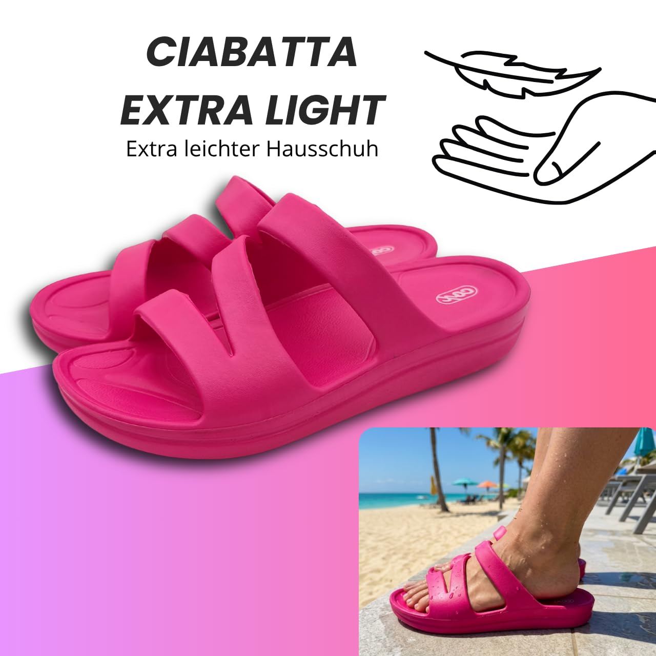 Ritmo Ciabatte Donna Estive in Gomma EVA, Sandali Slide Platform con Sottopiede Massaggiante per Mare Piscina Casa Doccia - 4