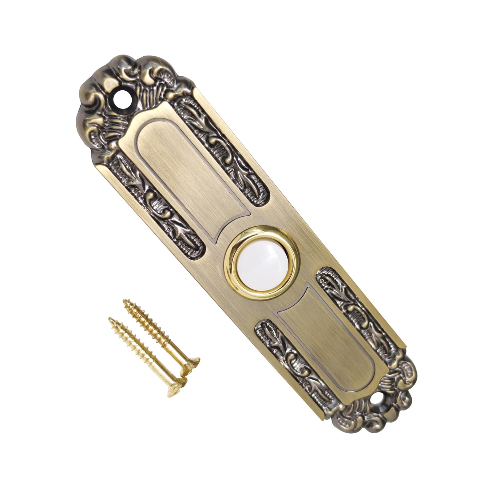 Antique Bronze Doorbell Button with LED Illuminated Brasses Construction Weatherproofed for Outdoor Use Antique Brasses Doorbells