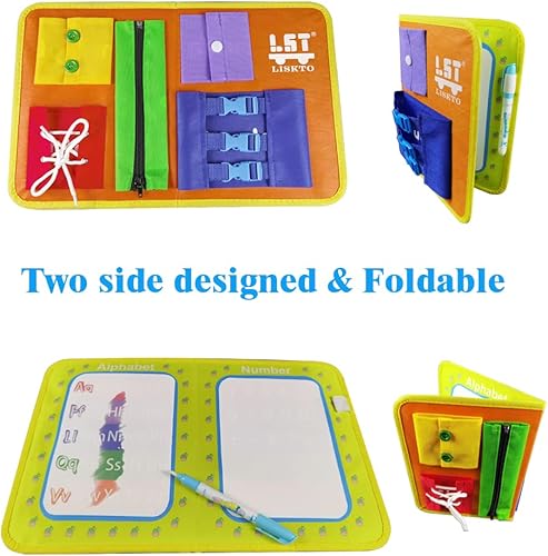 Miniatura 3 de Busy Board Dress Learning Toy & Busy Board Dress Learning Toy con tapete mágico para garabatear