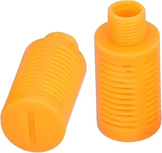 Plastic Pneumatic Muffler Pneumatic Silencer Air Line Flow Control Exhaust Silencer Compressor Fitting 1.0MPa Orange (50Pcs PSL-01), Silencer