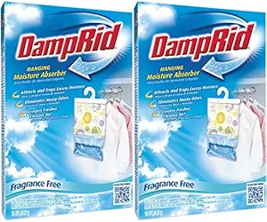 DAMPRID Damp Rid Hanging Moisture Absorber, Fragrance Free, 14 oz-2 pk, 14oz 2 Pack