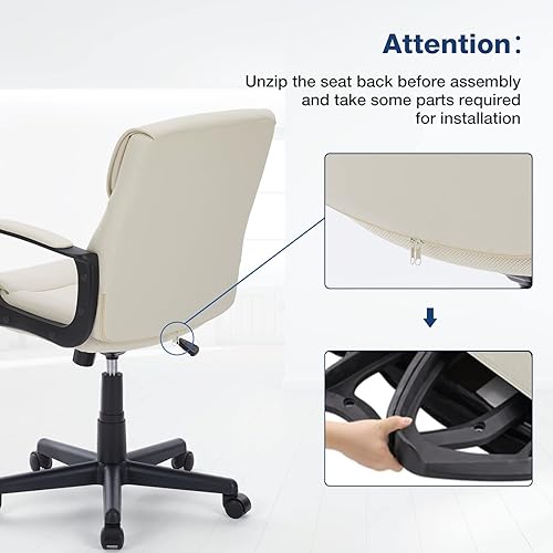 Miniatura 7 de Silla ejecutiva de oficina con reposabrazos acolchados silla ergonómica de respaldo alto y altura ajustable y ángulo de inclinación sillas de