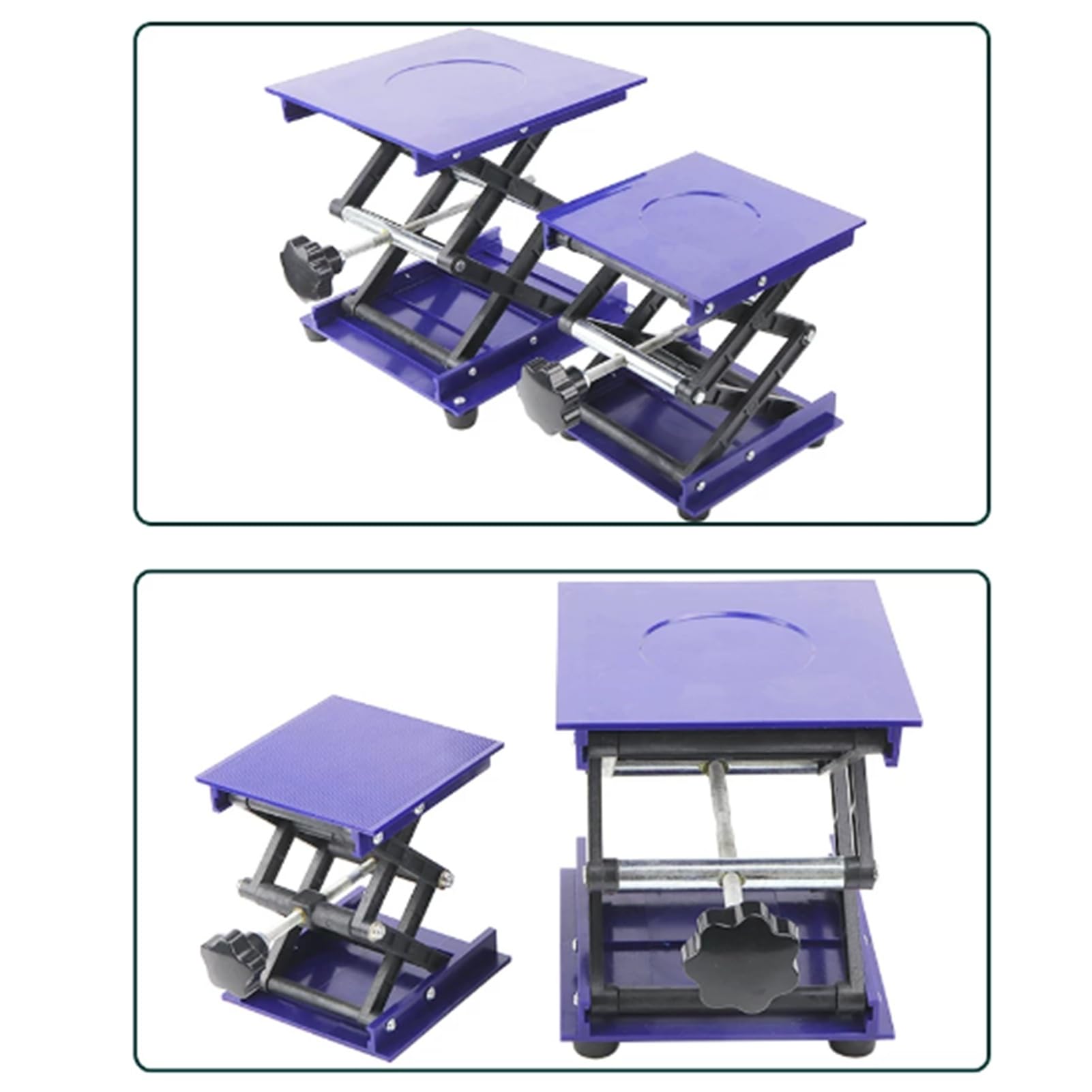 Soporte De Elevación Laboratorio Pequeño, Plataforma Nivel Control Manual | Soporte de plataforma Jack, con tapete antideslizante y mango giratorio, rango de altura 42-290 mm(150x150mm)