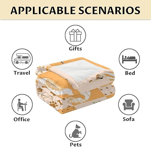 Miniatura 6 de Golden Retriever - Manta suave y mullida para niños y adultos, mantas de franela de 40 x 50 pulgadas para sofá y sofá, manta naranja para perros