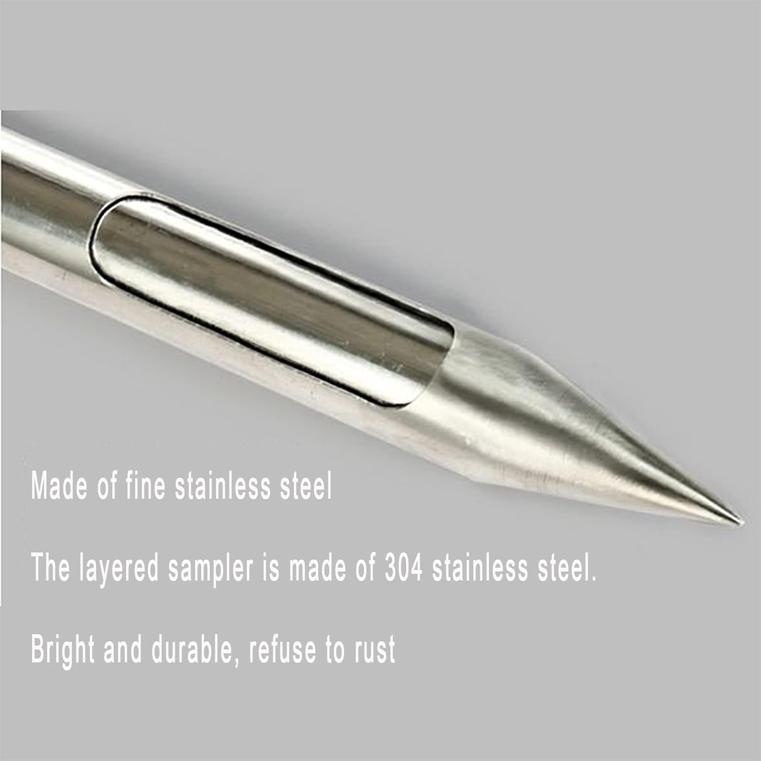 Grain Probe Sampler:Stainless Steel Soil Sampler Probe with T-Shape Handle, 90° Rotating Pointed Design, 3-Slot Soil Test Kit for Garden, Lawn, Farm, Solid Fertilizer & Plant Care