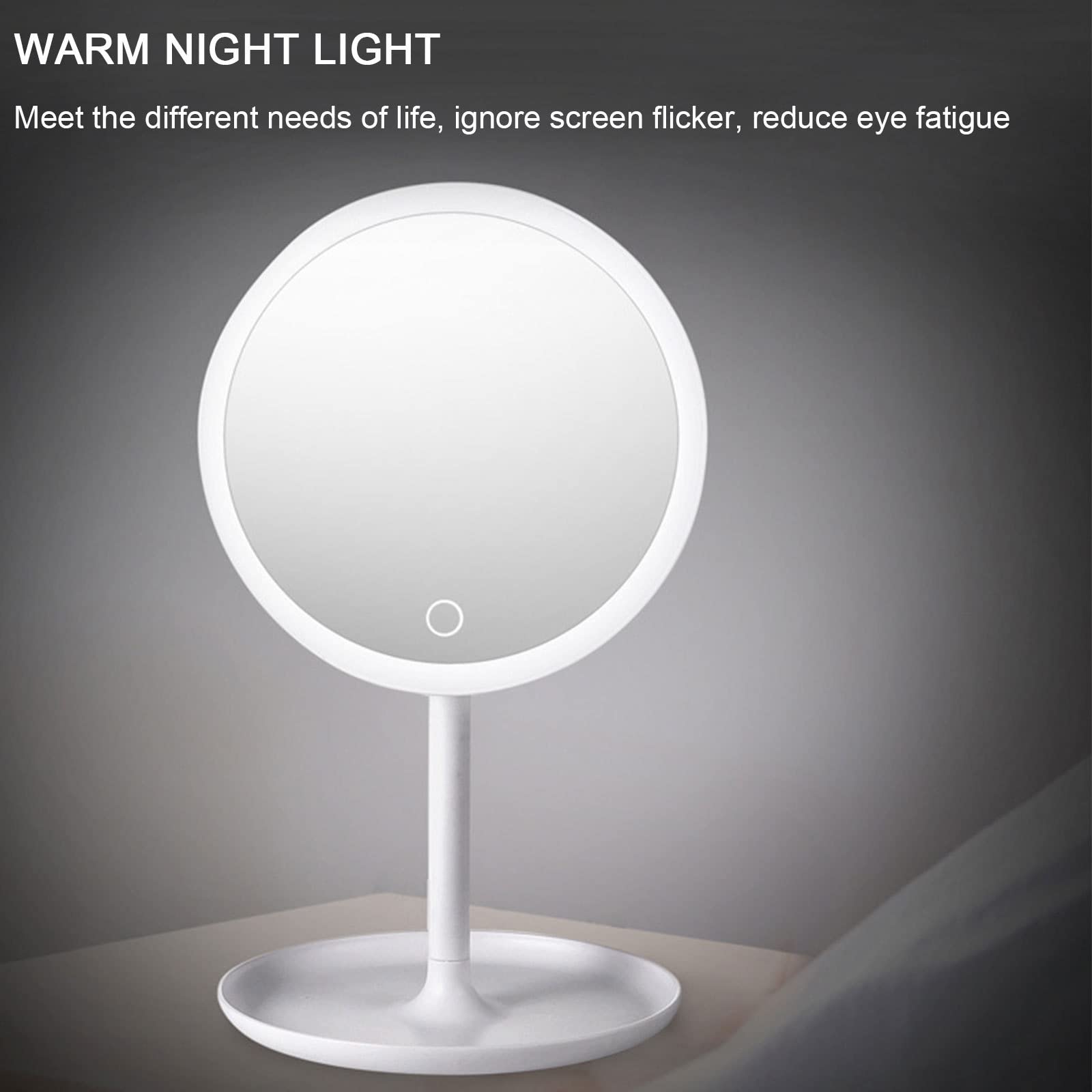 Specchio cosmetico a LED con 3 impostazioni di Luce e Specchio ingranditore 5X - Specchio cosmetico Portatile da Tavolo - Specchio cosmetico da appoggio Regola
