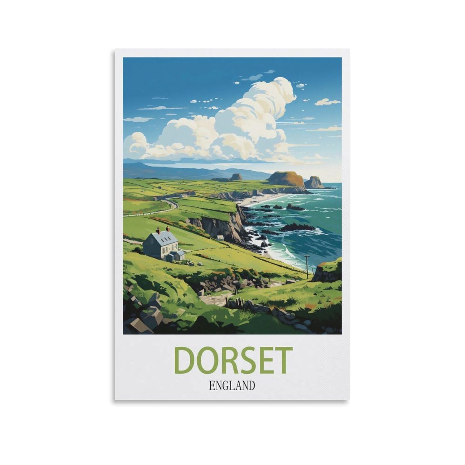 EZMLFA 5D Diamond Art Kits for Beginner,Dorset England,DIY Round Full Drill Crystal Art Craft Painting for Home Wall Decor 40x50cm