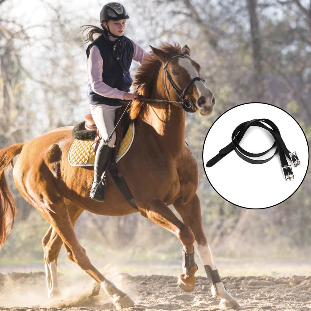 Speroni in Pelle Cinghie, per Inglesi Cavalli Cinturini Lunghezza Singola Fibbia Acciaio Inox Adatte Uomo Donna Stile Cowboy Western Cinghia è Regolabile con Inossidabile Equitazione Adatta