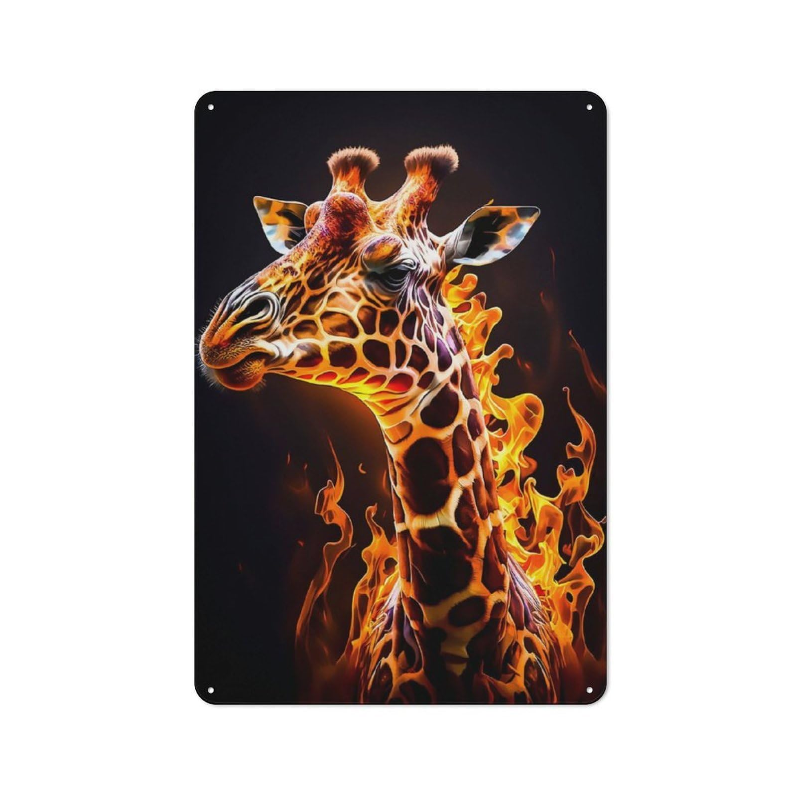 Junmoney Giraffe Rustic Tin Sign 30X20cm For Café Or Restaurant, A Decorative Christmas Gift For Hospitality Interior Collectors