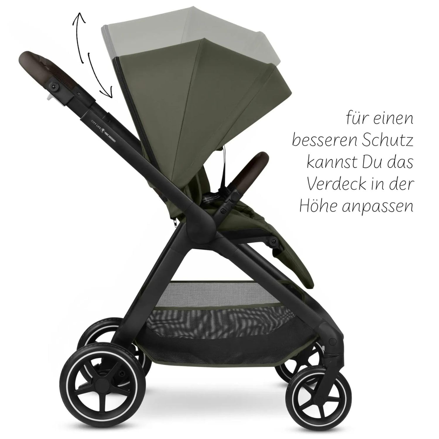 ABC Design City Life Poussette et poussette de sport jusqu'à 22 kg - Avocat | Jusqu'à 22 kg, avec unité d'assise réversible, position allongée, glissière télescopique et panier de courses jusqu'à 10 kg